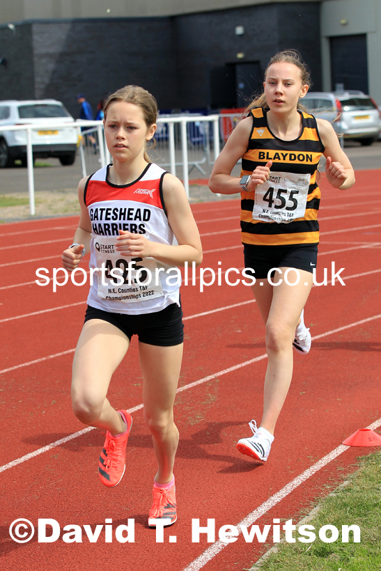 Women and Girls 3000 metres, 2022 North Eastern Track and Field Champs., Middlesbrough. David T. Hewitson/Sports for All Pics